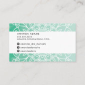  MONOGRAM modern boho mandala patroongroen Visitekaartje (Achterkant)