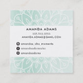 MONOGRAM modern boho mandala patroonmunt Vierkante Visitekaartje (Achterkant)