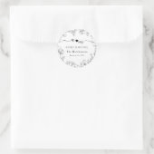 Monogram Modern Botanical Wedding Ronde Sticker (Tas)