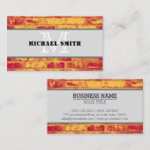 Monogram Modern  Brick-achtergrond Visitekaartje (Voorkant / Achterkant)