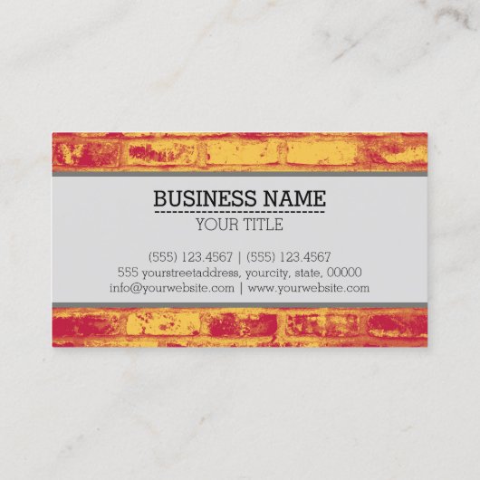 Monogram Modern  Brick-achtergrond Visitekaartje (Achterkant)