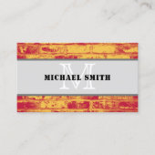 Monogram Modern  Brick-achtergrond Visitekaartje (Voorkant)