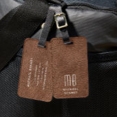 Monogram Modern Brown Bagagelabel