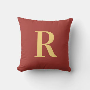 Monogram modern bruin goud kussen