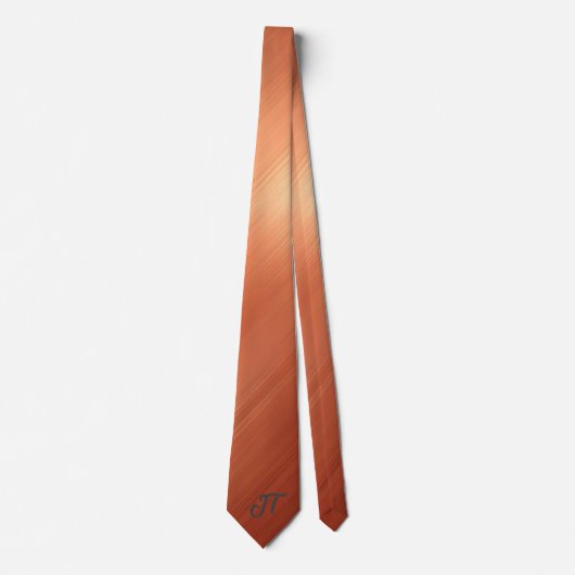 Monogram Modern Brushed Copper Metallic Pattern  Stropdas (Voorkant)