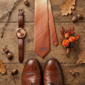 Monogram Modern Brushed Copper Metallic Pattern  Stropdas