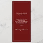 Monogram Modern Burgundy Christian Wedding Menu (Achterkant)