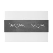 Monogram Modern Chalkboard Uitnodigingen Wikkel (Achterkant Voorbeeld)