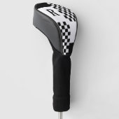 Monogram Modern Check Zwart-wit Golfheadcover (Schuin)