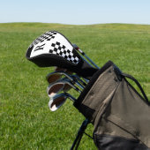 Monogram Modern Check Zwart-wit Golfheadcover (Insitu)