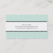 MONOGRAM modern chevron patroon mint groen grijs Visitekaartje (Achterkant)