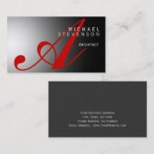 Monogram Modern Chic Architect Visitekaartje (Voorkant / Achterkant)