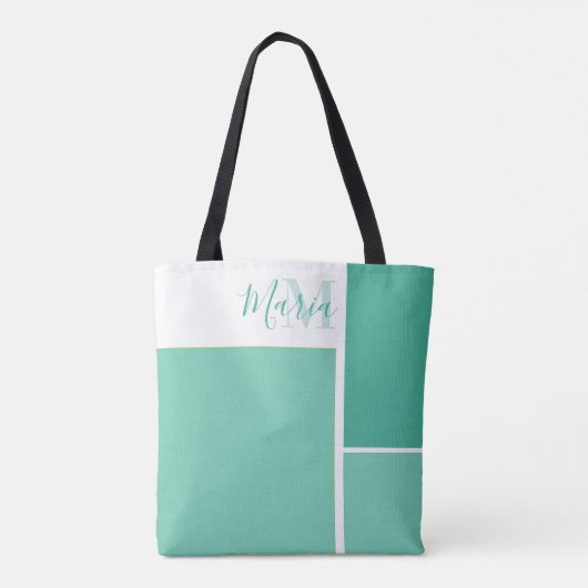Monogram Modern Chic Cute Stylish Custom Tote Bag (Achterkant)