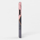 Monogram Modern Chic Meisjesachtig Roze Grijs Marm Case-Mate iPhone Case (Achterkant/rechts)