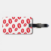 Monogram modern Chic Red Lips Patroon Bagagelabel (Achterkant horizontaal)