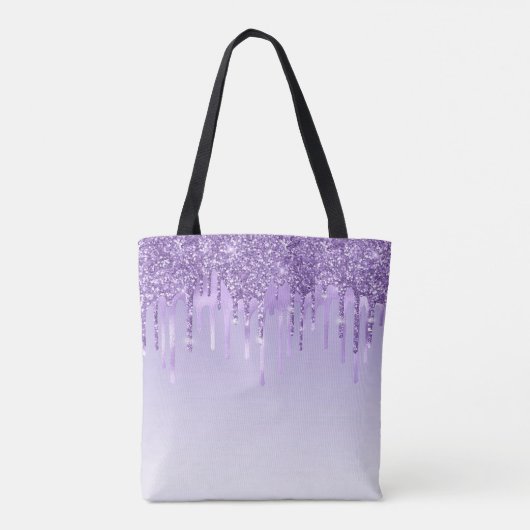 Monogram Modern Chic Stylish Ombre Paarse Glitter Tote Bag (Achterkant)