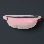Monogram Modern Chique Pastel Ombre Heuptasje<br><div class="desc">Modern ombre chic,  grijs,  en roze ombre fanny pack met aangepaste monogram en naam.  naam Monogram Ombre Fanny Pack voor de vrijgezellenfeest</div>