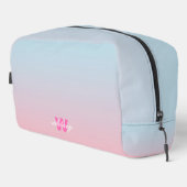 Monogram Modern Chique Roze Blauw Pastel Ombre Toilettasje (Rechterhoek)