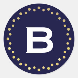 Monogram Modern Circle Stippen Sticker Label / Nav