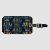 Monogram Modern Collage van Namen Bagagelabel (Voorkant (horizontaal))