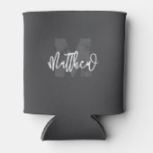 Monogram Modern Cool Grunge Jouw naam toevoegen Blikjeskoeler (Voorkant)