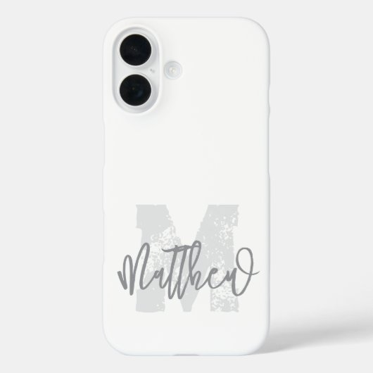 Monogram Modern Cool Grunge Jouw naam toevoegen Case-Mate iPhone Case (Achterkant)