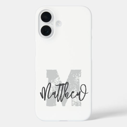 Monogram Modern Cool Grunge Jouw naam toevoegen Case-Mate iPhone Case (Achterkant)
