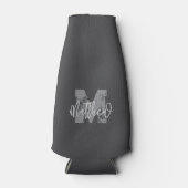 Monogram Modern Cool Grunge Jouw naam toevoegen Flesjeskoeler (Voorkant)