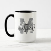 Monogram Modern Cool Grunge Jouw naam toevoegen Mok (Links)