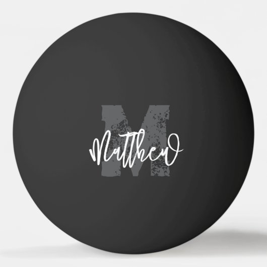 Monogram Modern Cool Grunge Jouw naam toevoegen Pingpongbal (Voorkant)