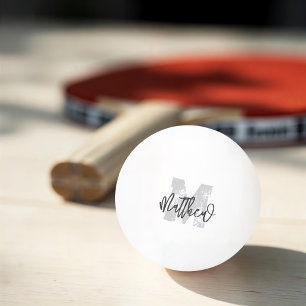 Monogram Modern Cool Grunge Jouw naam toevoegen Pingpongbal