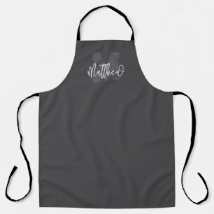 Monogram Modern Cool Grunge Jouw naam toevoegen Schort