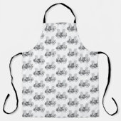 Monogram Modern Cool Grunge Jouw naam toevoegen Schort (Voorkant)