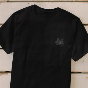 Monogram Modern Cool Grunge Jouw naam toevoegen T-shirt