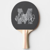 Monogram Modern Cool Grunge Jouw naam toevoegen Tafeltennisbatje (Voorkant)