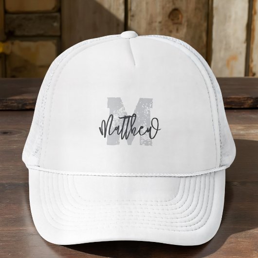 Monogram Modern Cool Grunge Jouw naam toevoegen Trucker Pet