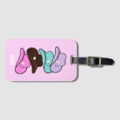 Monogram Modern Cowboy Pet Stack Roze Bagagelabel (Voorkant (horizontaal))