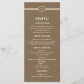 Monogram Modern Cream Taupe Wedding Menu (Voorkant)