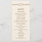 Monogram Modern Cream Taupe Wedding Menu (Voorkant)