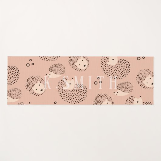 Monogram Modern Cute Hedegel Pattern Yogamat (Voorkant (horizontaal))