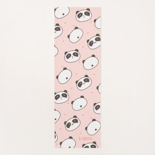 Monogram Modern Cute Panda Pattern Yogamat (Voorkant)