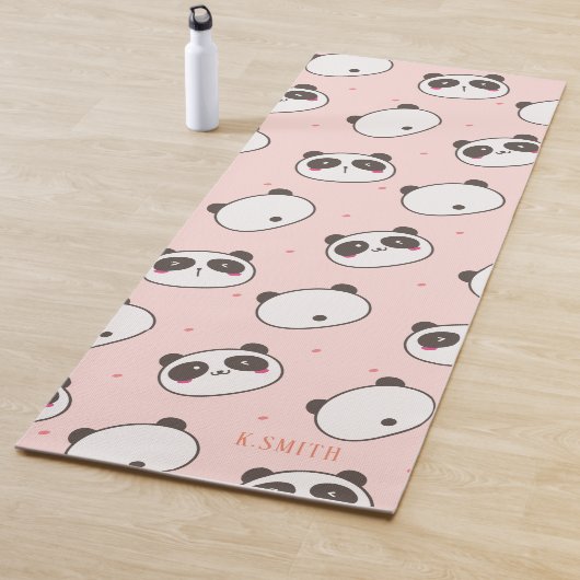 Monogram Modern Cute Panda Pattern Yogamat (In situ)