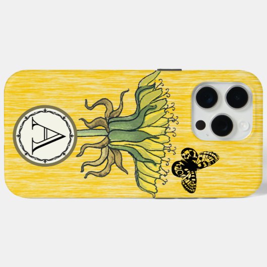 Monogram Modern Dandilion Flower Case-Mate iPhone Case (Achterkant (horizontaal))