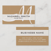 Monogram Modern Desert Achtergrond Visitekaartje (Voorkant / Achterkant)