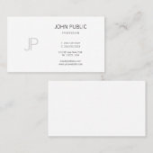 Monogram Modern Design Elegant Professional Plain Visitekaartje (Voorkant / Achterkant)