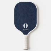 Monogram Modern Donker Navyblauw Denimprint Pickleball Paddle (Voorkant)