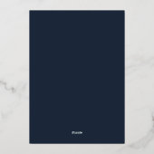 Monogram Modern Dusty Blue Gold Folie Uitnodiging (Achterkant)