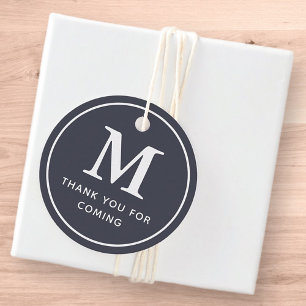 Monogram Modern Eenvoudig Chic Bedankt voor uw kom Bedankjes Labels
