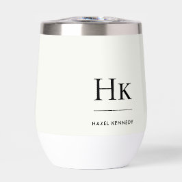 Monogram Modern Eenvoudig Elegant Ivoorwit Aangepa