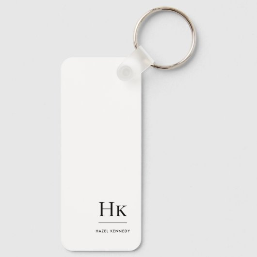 Monogram Modern Eenvoudig Elegant Minimalistisch W Sleutelhanger (Achterkant)
